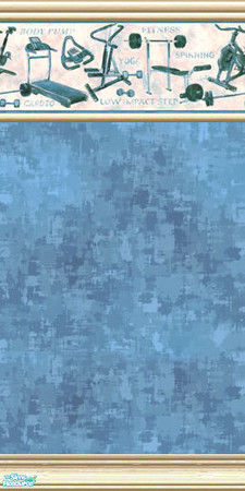 Sims 2 — Work It Out by Halfcreek — Exercise wallpaper for Your Sims. Created by Halfcreek