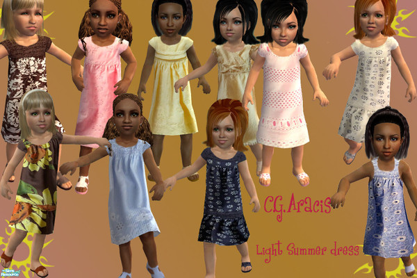 Sims 2 — Light summer dress by C.G.Aracis — This is a set of light summer dress that your toddler girls will love.No mesh