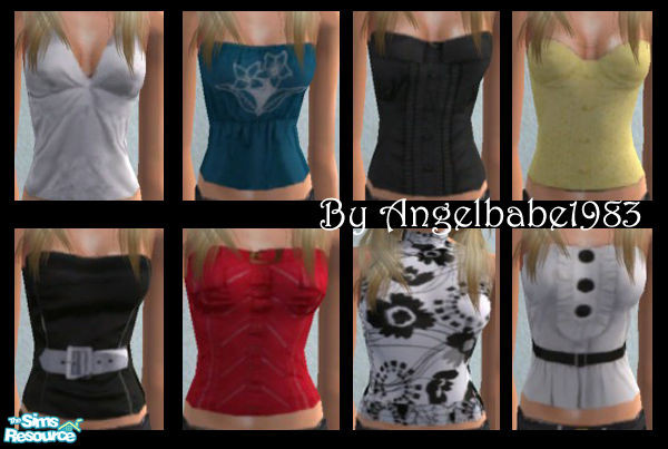 Sims 2 — Alyssa-Rose Set by Angelbabe1983 — Here is the last part to my Everyday Set for Teens. 8 different tops that