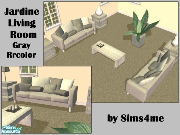 Sims 2 — Jardine Livingroom Recolor - Gray by sims4me — A gray recolor of the Jardine Living Room!