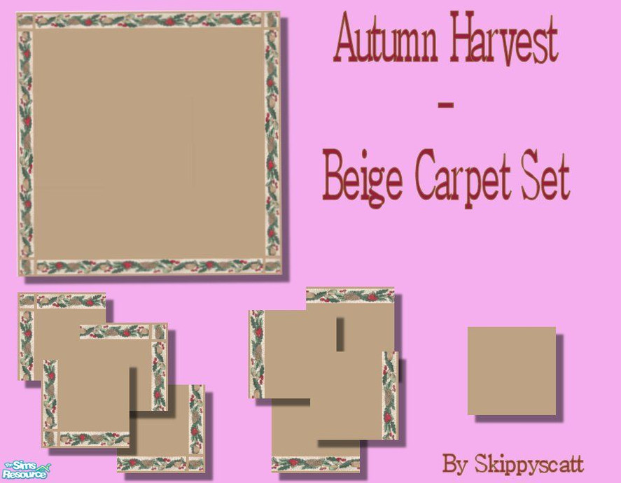 The Sims Resource Autumn Harvest Beige Carpet Set