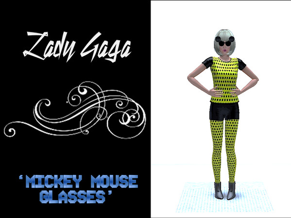 Sims 3 — Lady Gaga - Mickey Mouse Glasses by WhamettNuht — Lady Gaga's Mickey Mouse Glasses from Paparazzi and Telephone