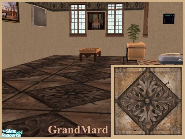 Sims 2 — GrandMard Floor by ricarpin762 — GrandMare masonry is a flat figure decorated with diamonds and autumn leaves