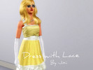 Sims 3 — Dress With Lace by jixii — A cute, elegant dress with lace details. It has three recolorable areas and there is