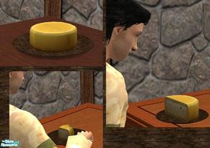 Sims 2 — Medieval Meal - Cheese by TheNinthWave — Cheese found in your sim\'s fridge as Serve a Meal.../Cheese. The