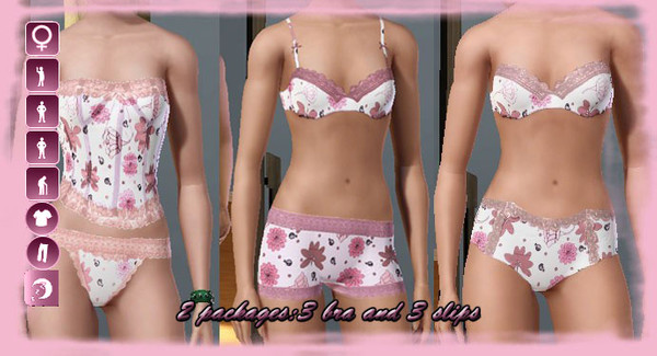 Sims 3 — 3 slips by lurania — To wear the Sims with my bra,here are 3 slips.