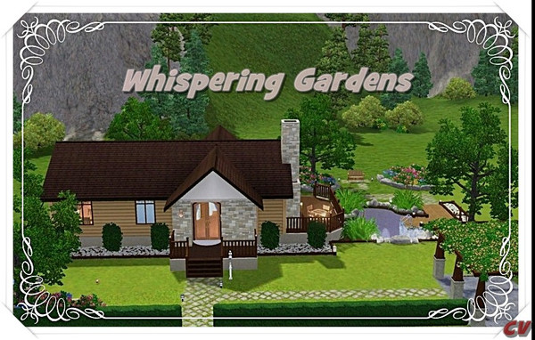 Sims 3 — Whispering Gardens by CrimsonViscosity2 — Spacious cabin stylized home featuring one bedroom, one bath, living