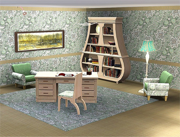 Sims 3 — marcorse_green paisley pattern by marcorse — A classic paisley pattern in green