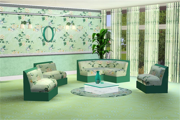 Sims 3 — marcorse_hydrangea blue pattern by marcorse — A delicate tracery of hydrangea blooms and foliage in tones of