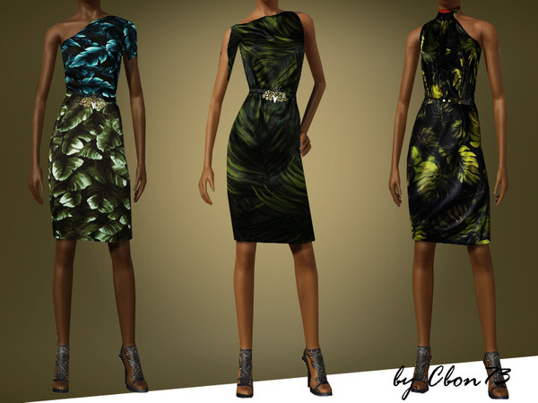 Sims 3 — Tropical Dresses by Cbon73 — Tropical Print is THE print of this summer season. Check those 3 chic dresses for