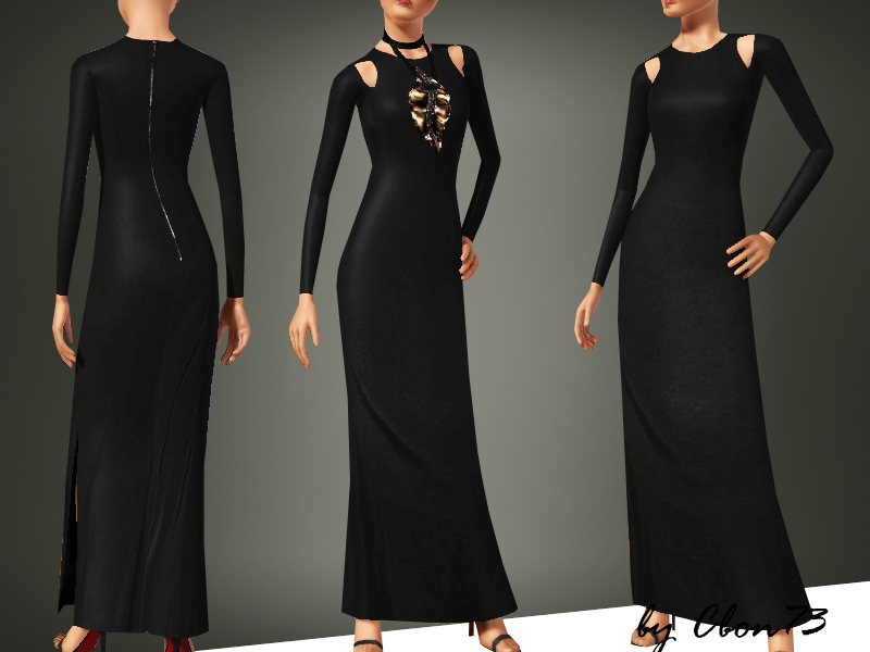 The Sims Resource - Long Black Dress