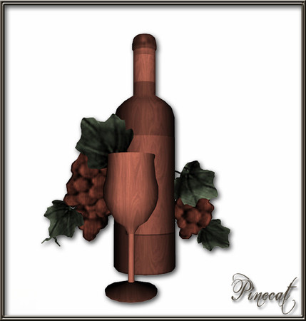 Sims 3 — Wine Lovers Wall Sculpture - Red Wine by Pinecat — Especially for the wine loving Sim! Can be designed to match