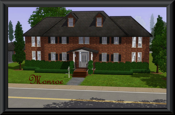 Sims 3 — Monroe by elena99e2 — This beautiful brick house offers luxury living at its finest. It features sunrooms on