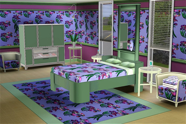 Sims 3 — marcorse_top 'n tail iris pattern by marcorse — A sweet floral pattern inspired by a watercolour painting of