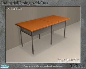 Sims 2 — Industrial Dining Add-Ons - Dining Table by MsBarrows — A mesh for a dining table to match the Industrial