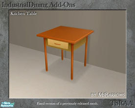 Sims 2 — Industrial Dining Add-Ons - Kitchen Table by MsBarrows — A mesh for a kitchen table to match the Industrial