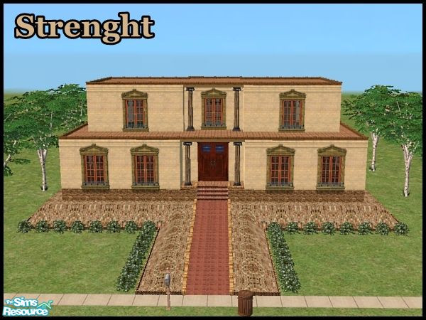 Sims 2 — Strength by ricarpin762 — edification of neoclassical architecture in which the Sims can enjoy ample space on