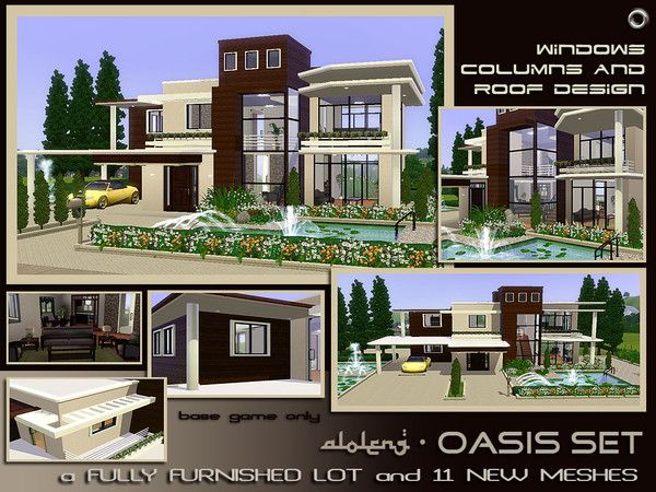 Sims 3 — Oasis fully furnished and Windows SET by aloleng — 2 bedroom, 2 toilet and bath, 1 large pool, great landscape
