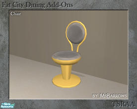 Sims 2 — Fat City Dining Add-Ons - Chair by MsBarrows — A mesh for a dining chair table to match the Fat City Counter