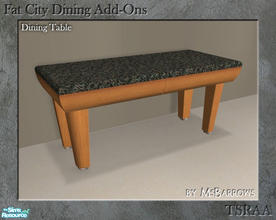 Sims 2 — Fat City Dining Add-Ons - Dining Table by MsBarrows — A mesh for a dining table to match the Fat City Counter