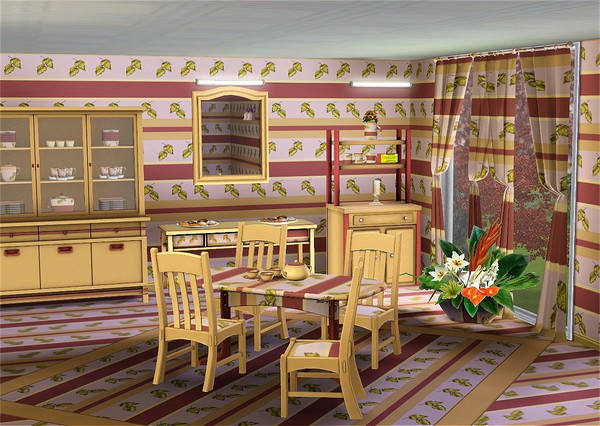 Sims 3 — marcorse_gold-leaf pattern by marcorse — A warm toned horizontal pattern of alternating stripes and gold leaf