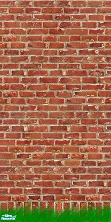 Sims 2 — Brick Walls with Real Plastic Grass by Yokoshima_Juggalette — We here at Fantastic Plastic Co. believe that you