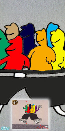 Sims 2 — Run together 2 by artrui — one of tree items sets. Caricature by AMing