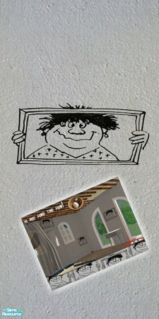 Sims 2 — smile (mid) by artrui — find the surprise in rooms. :) caricature by AMing