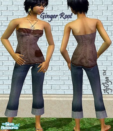 Sims 2 — Peddle Pushers - Ginger Root by Ajoya — Vintage Fact: Pants that met at the shins were called \"Peddle