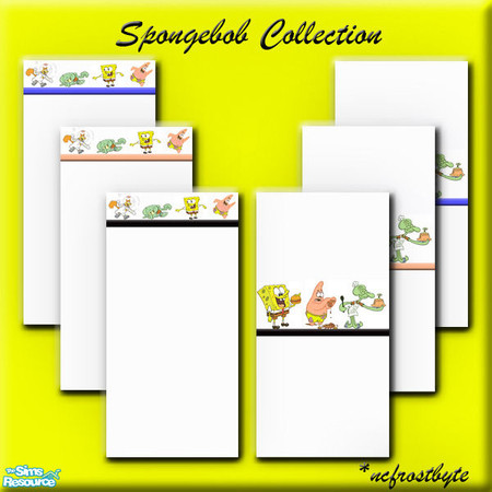 Sims 2 — Spongebob Collection by ncfrostbyte — A collection of spongebob wallpapers in a variety of colors. 