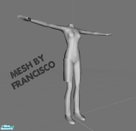 Sims 2 — New mesh - Francisco 15 by francisssko — Mesh file - with alpha editalbe tie , chains and pants 