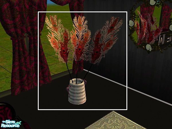 Sims 2 — Phillippe Starks Barocco Dining - decorative feathers vase by kibanahnah — My first dining ^__^ ok i\'ll stop