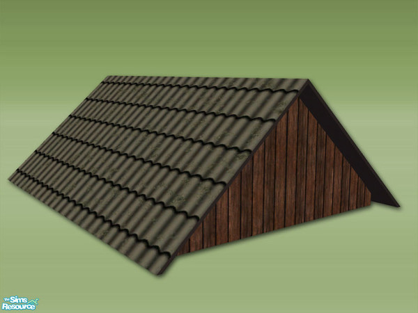 Sims 2 — Garden Shed 3x4 Deco Roof - Tiles Black by Shakeshaft — Part of a new mesh set of even more walls to create
