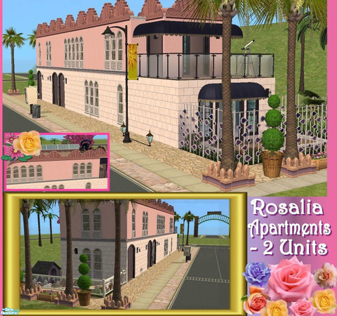 Sims 2 — Rosalia by allison731 — Rosalia has 2 apartment units.Rental price is 1694-1897.Lot size is 1x4.Each apartment