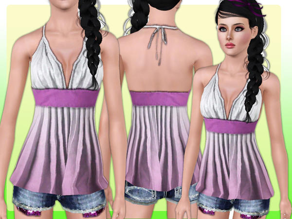 Sims 3 — Jamie by simseviyo — New set with a jean short and top