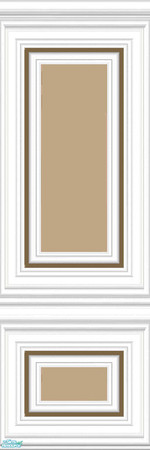 Sims 2 — jsf2WPFW4LoopyBrownMatch by jsf — A white, fully wainscoted, panel holds brown and tan colors pulled from the
