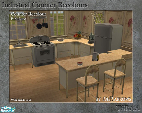 Sims 2 — Industrial Counter Recolours - Park Lane by MsBarrows — A recolour of the Industrial Steelate Counter from the