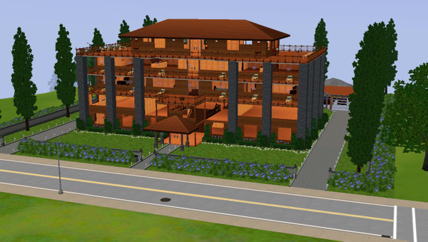Sims 3 — Mansion Deerwalker by deerwalker2 — Quite large 5 floor, 3 basement mansion with loads of items. 6 bedroom, 3