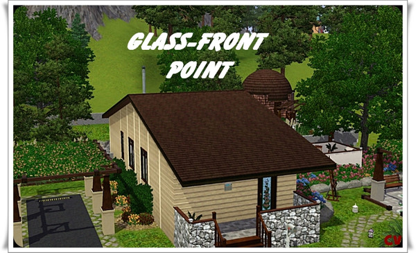 Sims 3 — Glass-Front Point by CrimsonViscosity2 — The house features stunning views and a warm flowing interior. Inside