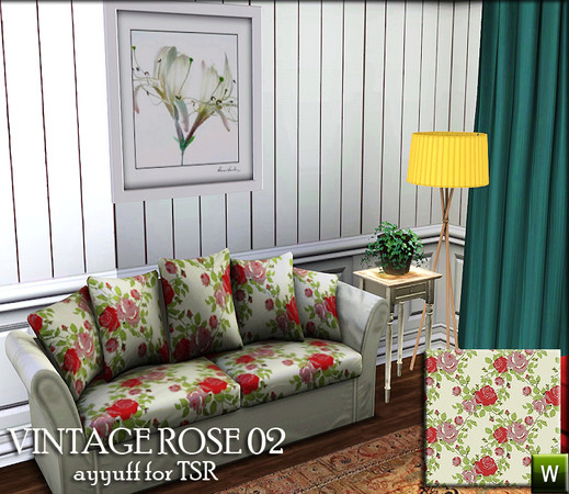 Sims 3 — Vintage Rose02 by ayyuff — recolorable pattern