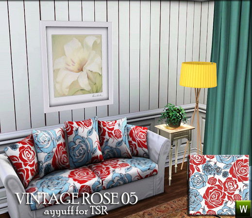 Sims 3 — Vintage Rose05 by ayyuff — recolorable pattern