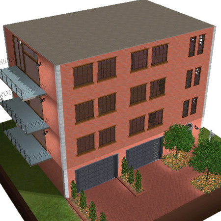 Sims 3 — Downtown apartment loft by tinyt_532 — 4 story walk-up apartment featuring 2 garages on first floor, studio