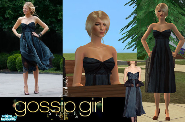 Sims 2 — [requested] Gossip Girl Serena Van der Woodsen Dress by hanhpiz2 — Serena\'s dress in Gossip Girl S03E05 - Rufus