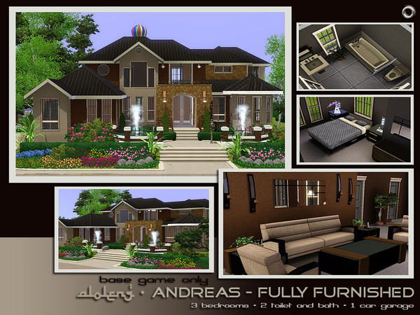 Sims 3 — Andreas Fully Furnished by aloleng — This is my fully furnished version of Andreas. A 3 bedroom, 2 large toilet