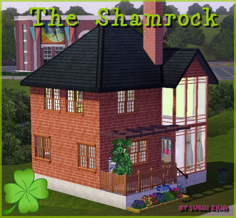 Sims 3 —  by SugoiZiua2 — 2 bedrooms - 1 bathroom / The Shamrock is a very small house for 3 Sims ( two parents and their