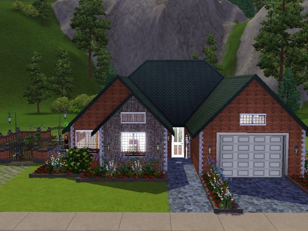 Sims 3 — traditional Shell 1 by jadepanther198303 — 2 bedroom 3 bath 1 car garage.