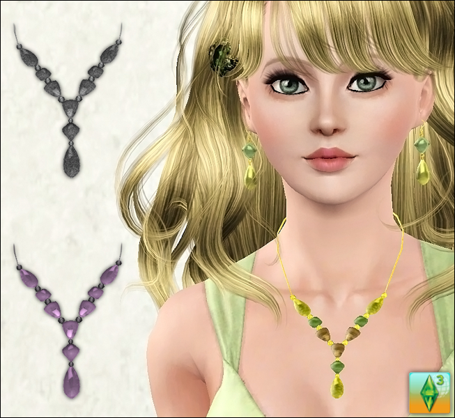 The Sims Resource - CaChon Drop Necklace