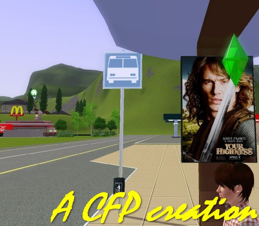 Sims 3 — Bus Stop Sign  by carlosfilipepedro — A bus stop sign by Carlos @ S.I.M.S. Please visit my blog