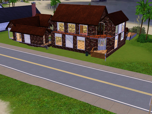 Sims 3 — Water Rock Compound 2bd 2bth by blurred2 — 30x30 lot. Main house is two stories. 1st floor is Kitchen, living