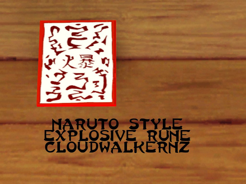 CloudwalkerNZ s Explosive Rune Naruto Paper Bomb On Wall As Decor
